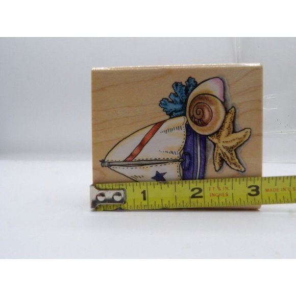 Stamp "Shells & Sails" Stampendous ©1998 3" x 2½" #V016 - Picture 5 of 5